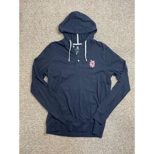 Psycho Bunny Spires Hoodie Big Logo Pullover Sweatshirt Blue Men's M